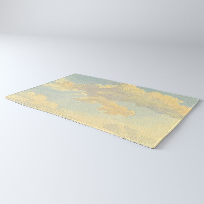 Watercolor Sunrise Clouds Heavenly Pastel Warm Colors Rug Gallery Image 3