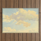 Watercolor Sunrise Clouds Heavenly Pastel Warm Colors Outdoor Rug Gallery Image 1