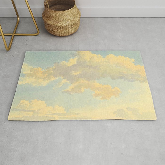 Watercolor Sunrise Clouds Heavenly Pastel Warm Colors Rug Gallery Image 1