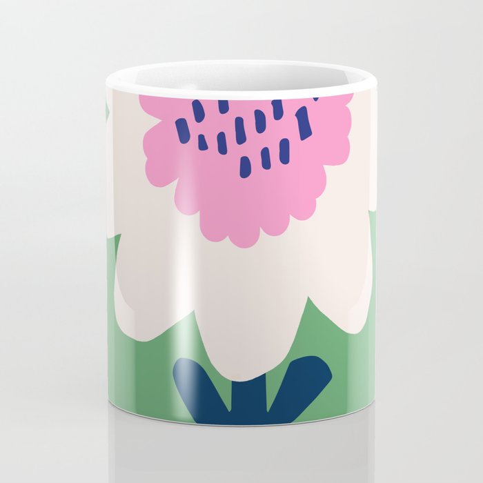 Sunflower - green & pink Coffee Mug Gallery Image 4