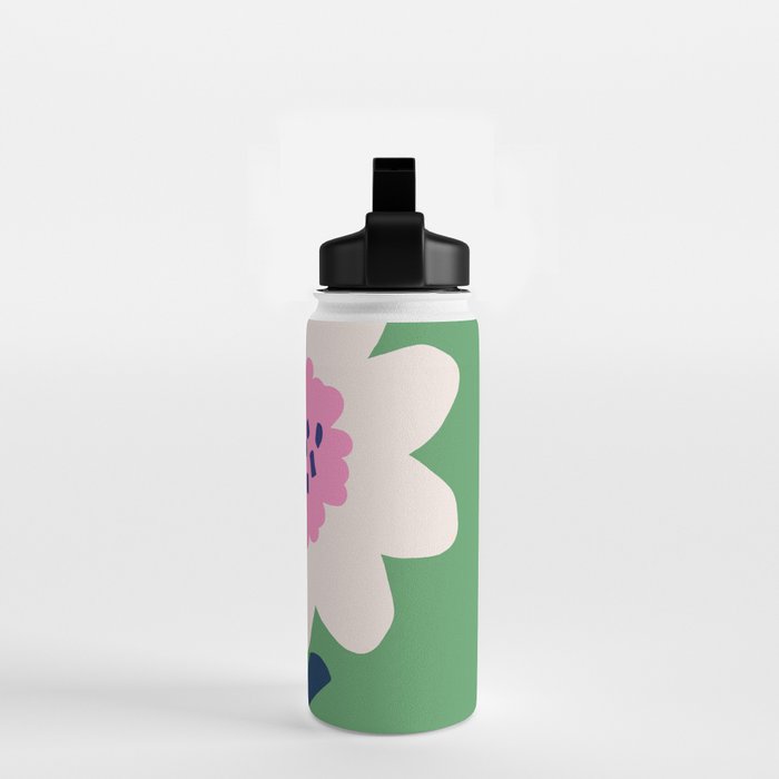 Sunflower - green & pink Water Bottle Gallery Image 2