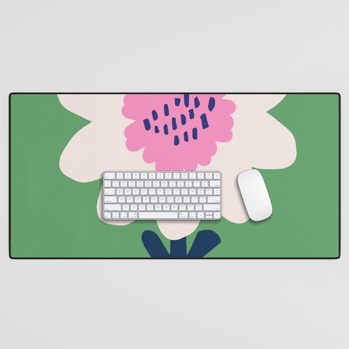 Sunflower - green & pink Desk Mat Gallery Image 1