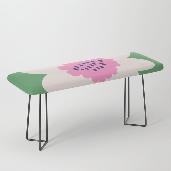 Sunflower - green & pink Bench Gallery Image 1