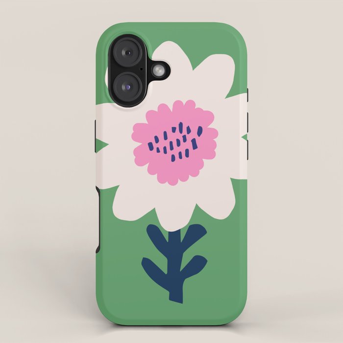 Sunflower - green & pink iPhone Case Gallery Image 1