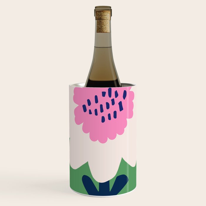 Sunflower - green & pink Wine Chiller Gallery Image 1