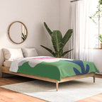 Sunflower - green & pink Comforter Gallery Image 2
