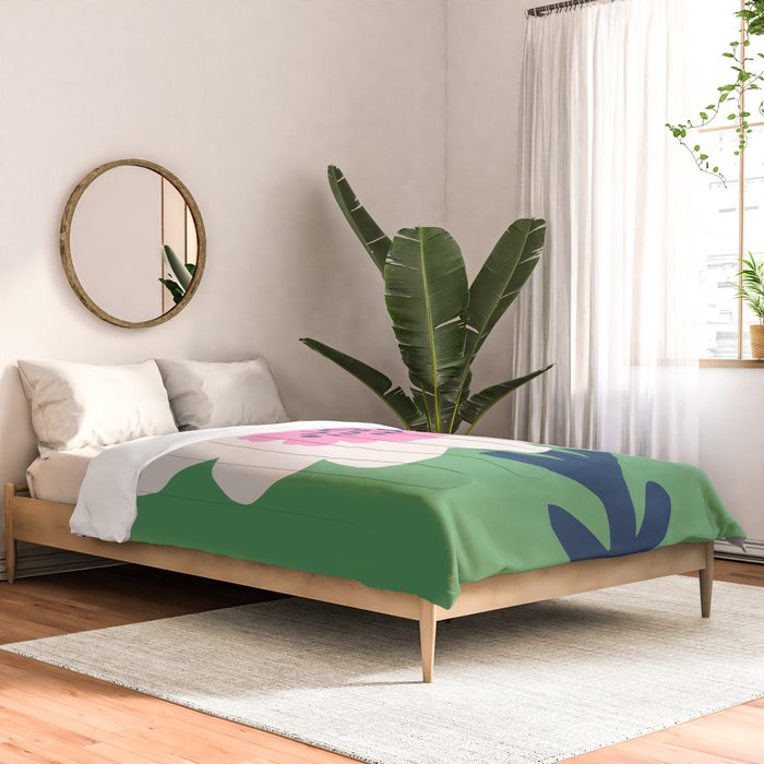 Sunflower - green & pink Comforter Gallery Image 2