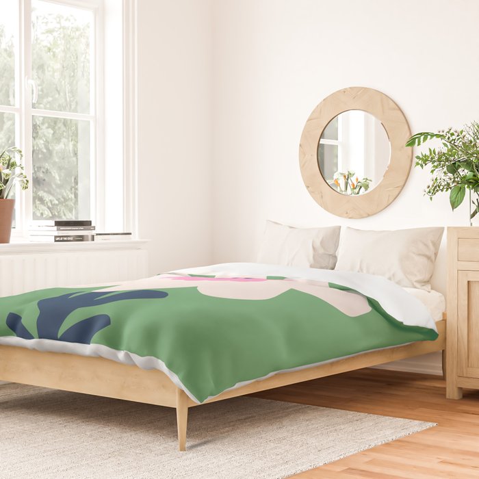 Sunflower - green & pink Duvet Cover Gallery Image 2