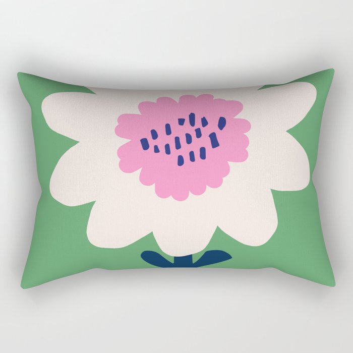 Sunflower - green & pink Rectangular Pillow Gallery Image 2