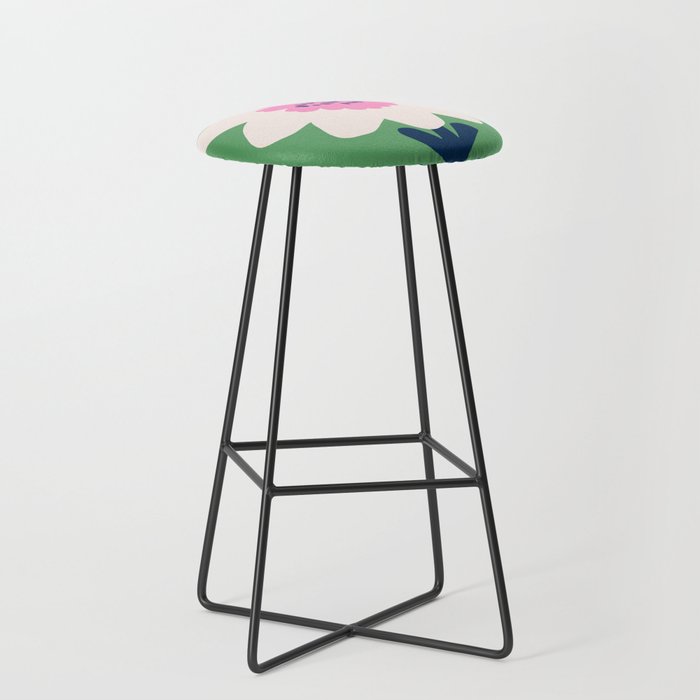 Sunflower - green & pink Stool Gallery Image 1