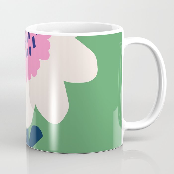 Sunflower - green & pink Coffee Mug Gallery Image 1