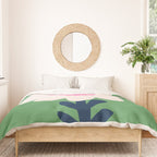 Sunflower - green & pink Duvet Cover Gallery Image 3