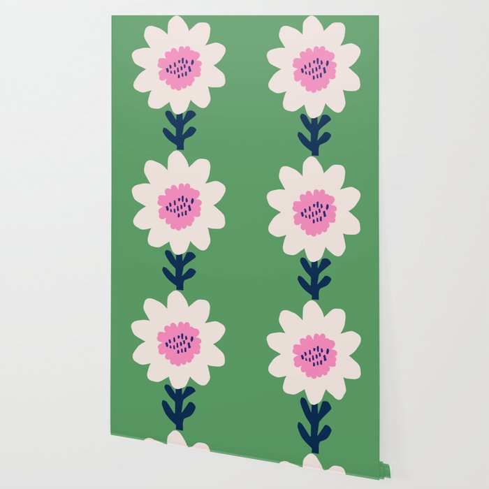 Sunflower - green & pink Wallpaper Gallery Image 2