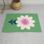 Sunflower - green & pink Rug Gallery Image 1