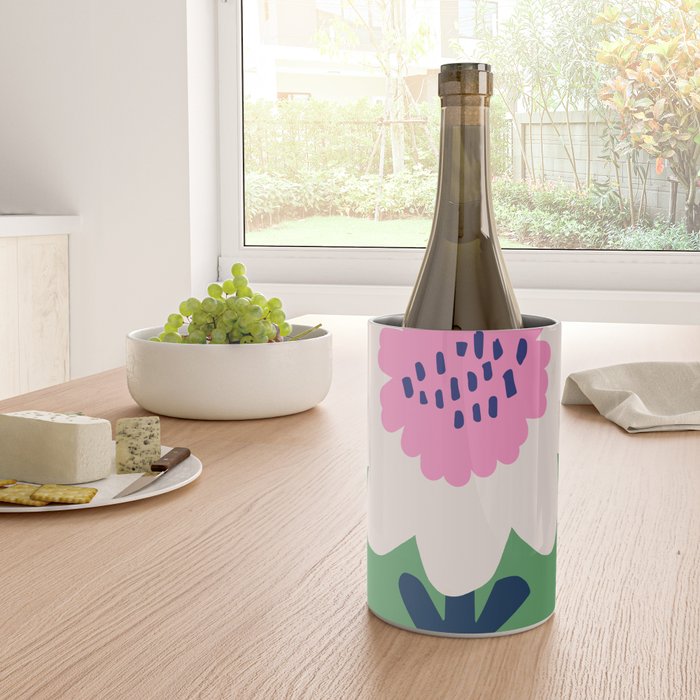 Sunflower - green & pink Wine Chiller Gallery Image 4