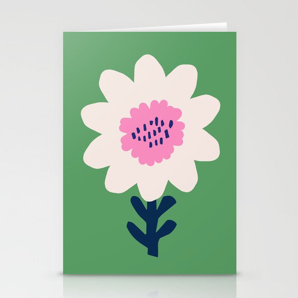 Sunflower - green & pink Stationery Card Gallery Image 1