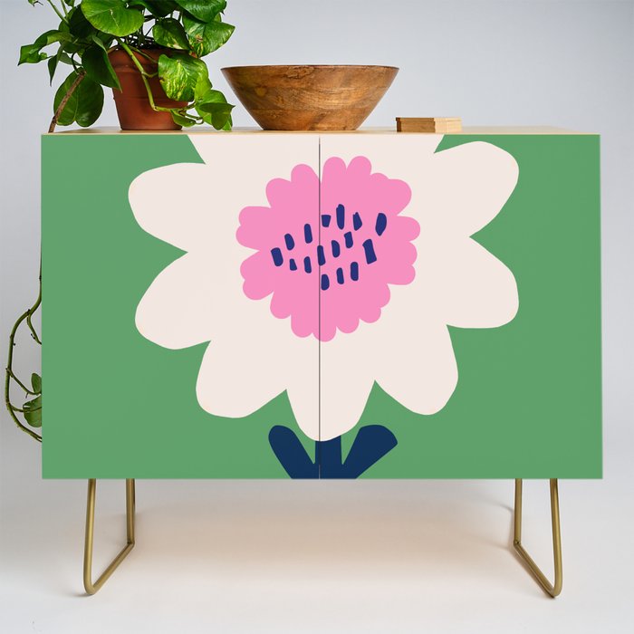 Sunflower - green & pink Credenza Gallery Image 1