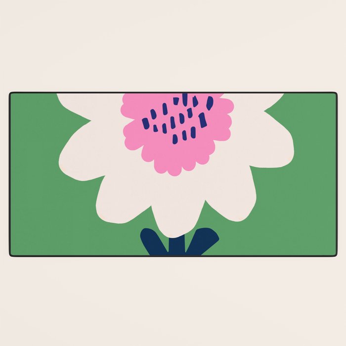 Sunflower - green & pink Desk Mat Gallery Image 3
