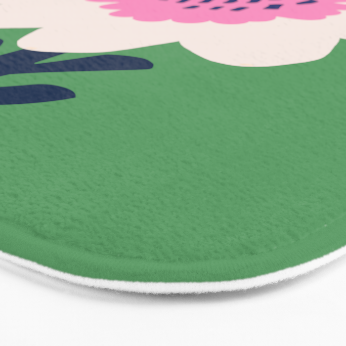 Sunflower - green & pink Bath Mat Gallery Image 3