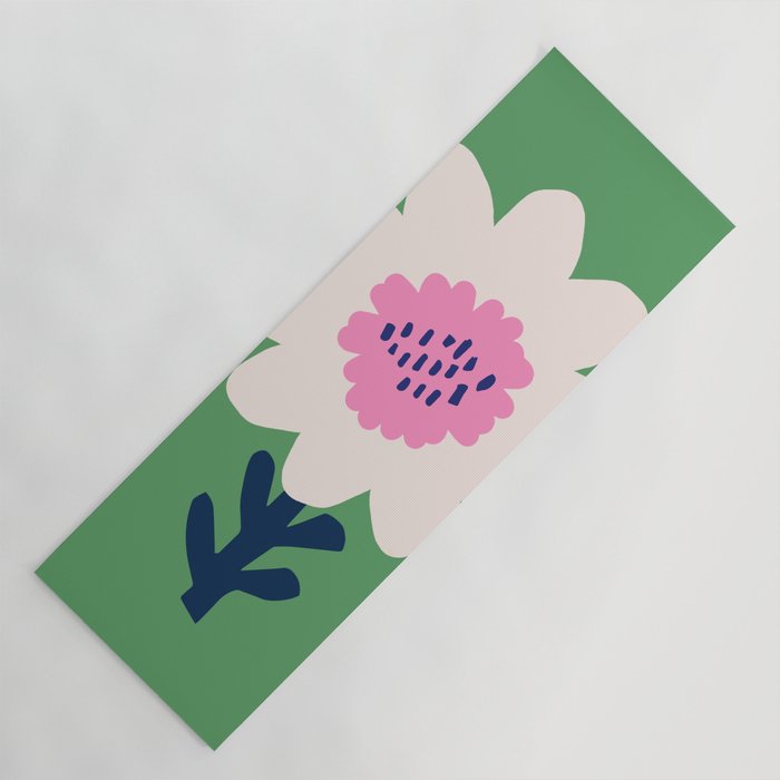 Sunflower - green & pink Yoga Mat Gallery Image 1