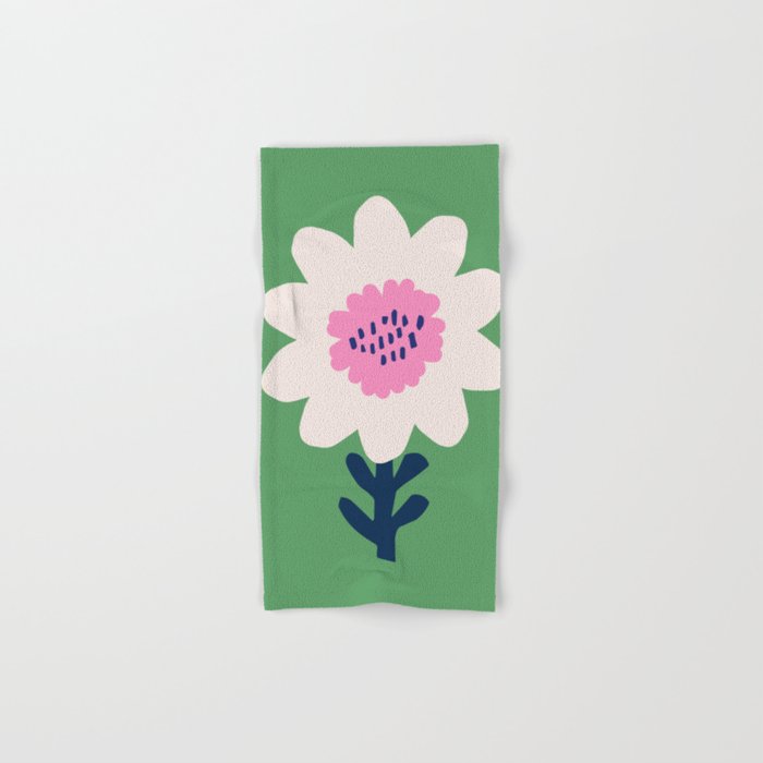 Sunflower - green & pink Bath Towel Gallery Image 1