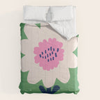 Sunflower - green & pink Comforter Gallery Image 6