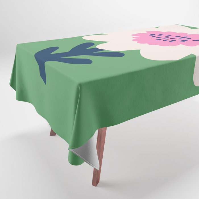 Sunflower - green & pink Tablecloth Gallery Image 1