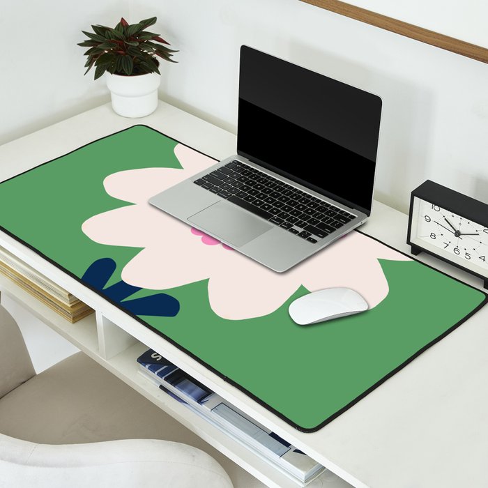 Sunflower - green & pink Desk Mat Gallery Image 2