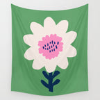 Sunflower - green & pink Wall Tapestry Gallery Image 4