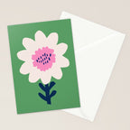 Sunflower - green & pink Stationery Card Gallery Image 2