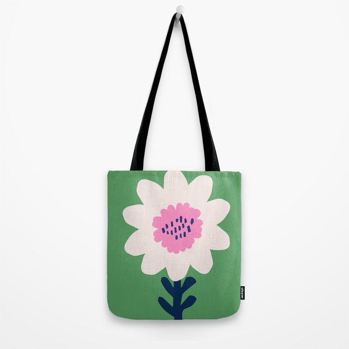 Sunflower - green & pink Tote Bag Gallery Image 2