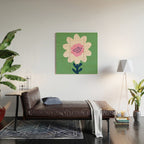 Sunflower - green & pink Wood Wall Art Gallery Image 2