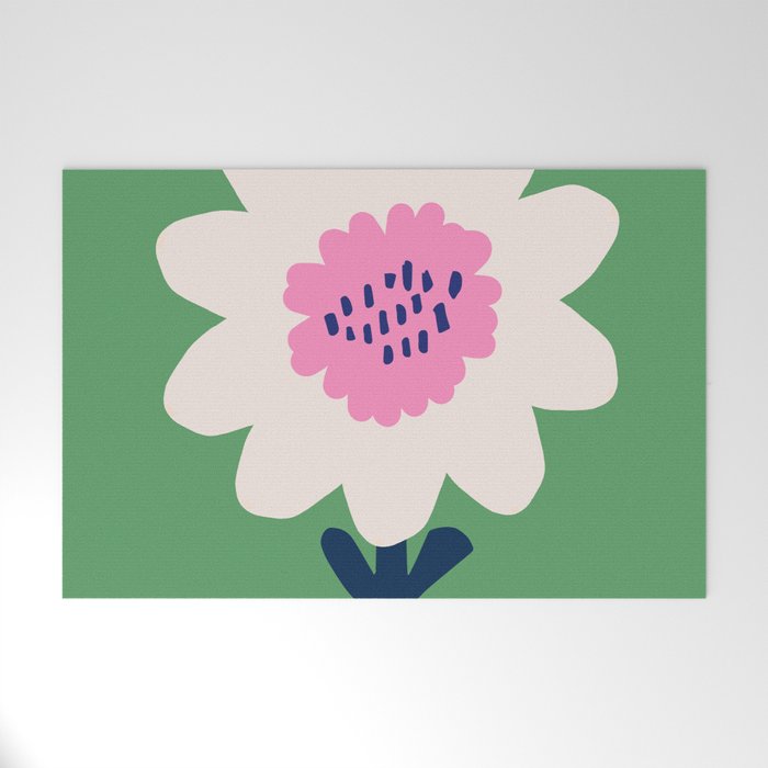 Sunflower - green & pink Welcome Mat Gallery Image 1