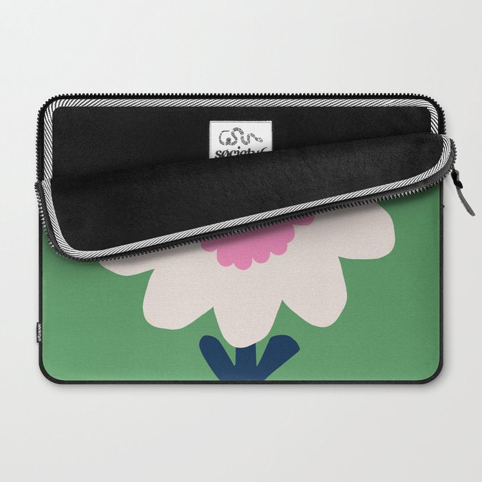 Sunflower - green & pink Laptop Sleeve Gallery Image 2