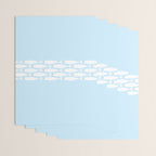 Coastal Minimalist Mid Century Modern Fish in Cool Light Blue White Brown Wrapping Paper Gallery Image 3