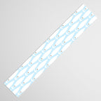 Coastal Minimalist Mid Century Modern Fish in Cool Light Blue White Brown Table Runner Gallery Image 3
