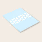 Coastal Minimalist Mid Century Modern Fish in Cool Light Blue White Brown Notebook Gallery Image 2