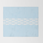 Coastal Minimalist Mid Century Modern Fish in Cool Light Blue White Brown Throw Blanket Gallery Image 2
