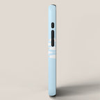 Coastal Minimalist Mid Century Modern Fish in Cool Light Blue White Brown iPhone Case Gallery Image 2