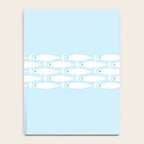 Coastal Minimalist Mid Century Modern Fish in Cool Light Blue White Brown Notebook Gallery Image 4