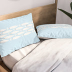 Coastal Minimalist Mid Century Modern Fish in Cool Light Blue White Brown Pillow Sham Gallery Image 2