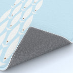 Coastal Minimalist Mid Century Modern Fish in Cool Light Blue White Brown Rug Gallery Image 4