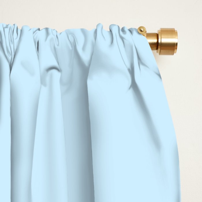 Coastal Minimalist Mid Century Modern Fish in Cool Light Blue White Brown Window Curtain Gallery Image 2