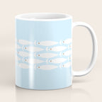 Coastal Minimalist Mid Century Modern Fish in Cool Light Blue White Brown Coffee Mug Gallery Image 1