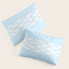 Coastal Minimalist Mid Century Modern Fish in Cool Light Blue White Brown Pillow Sham Gallery Image 3