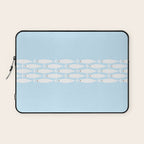 Coastal Minimalist Mid Century Modern Fish in Cool Light Blue White Brown Laptop Sleeve Gallery Image 1