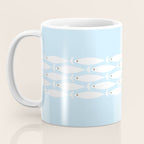 Coastal Minimalist Mid Century Modern Fish in Cool Light Blue White Brown Coffee Mug Gallery Image 3