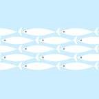 Coastal Minimalist Mid Century Modern Fish in Cool Light Blue White Brown Coffee Mug Gallery Image 2