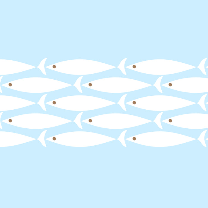 Coastal Minimalist Mid Century Modern Fish in Cool Light Blue White Brown Coffee Mug Gallery Image 2