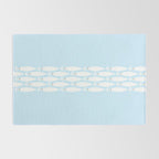 Coastal Minimalist Mid Century Modern Fish in Cool Light Blue White Brown Rug Gallery Image 2